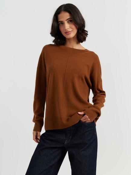 Chinti & Parker Wool-Cashmere Slouchy Jumper, Toffee, Toffee