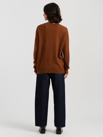 Chinti & Parker Wool-Cashmere Slouchy Jumper, Toffee - view 2, Toffee