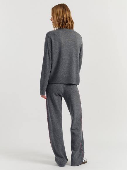 Chinti & Parker Peanuts Wool-Cashmere Woodstock Roll Neck Jumper, Grey - view 2, Grey