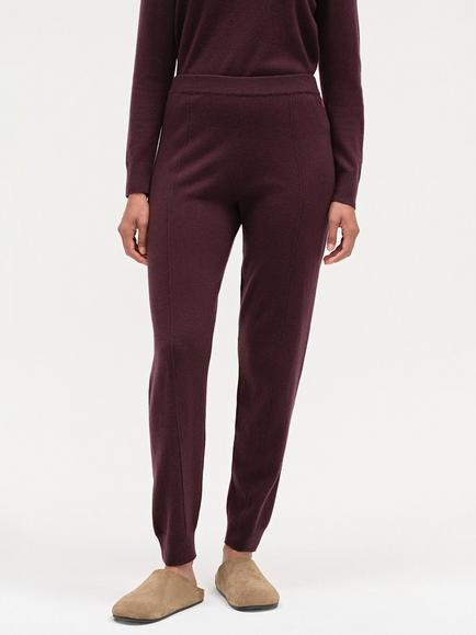 Chinti & Parker Wool-Cashmere Cuffed Joggers, Aubergine, Aubergine