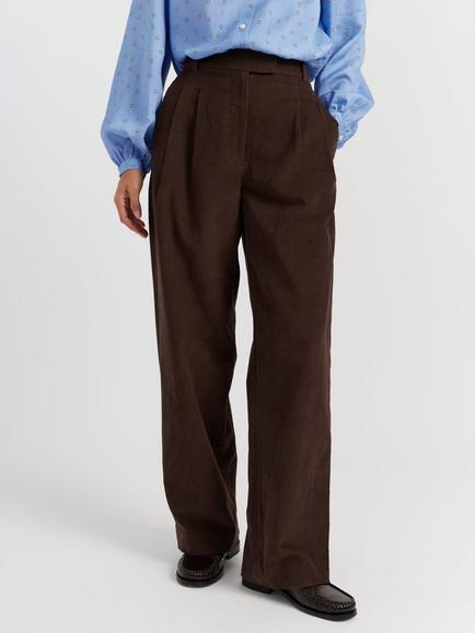 Chinti & Parker Corduroy Straight Leg Trousers, Chocolate