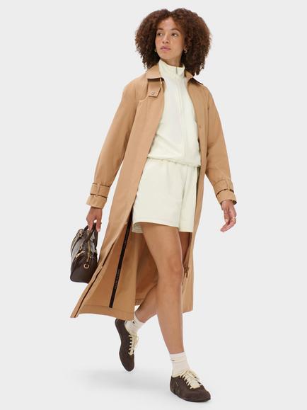 Sweaty Betty Motion Waterproof Trench Coat, Golden Beige - view 2, Golden Beige