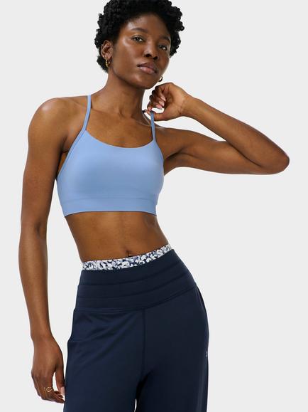 Sweaty Betty Scoop Neck Sport Bra, Faded Blue - view 2, Faded Blue