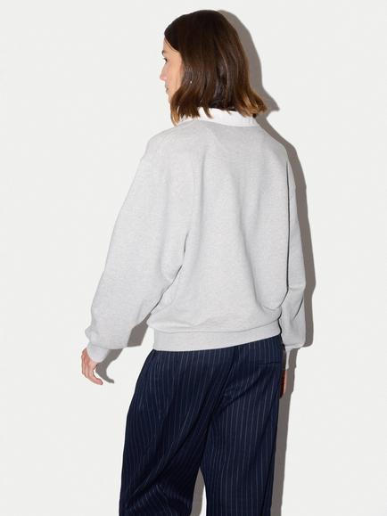 Jigsaw Cotton Collared Sweatshirt - view 2, Grey