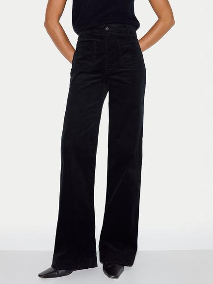 Jigsaw Rhea Corduroy Wide Leg Trousers, Navy