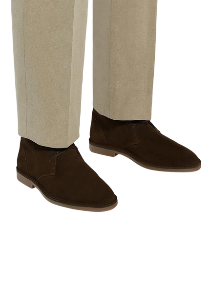 Dune London Cashed Wide Fit Suede Desert Boots - view 2, Brown