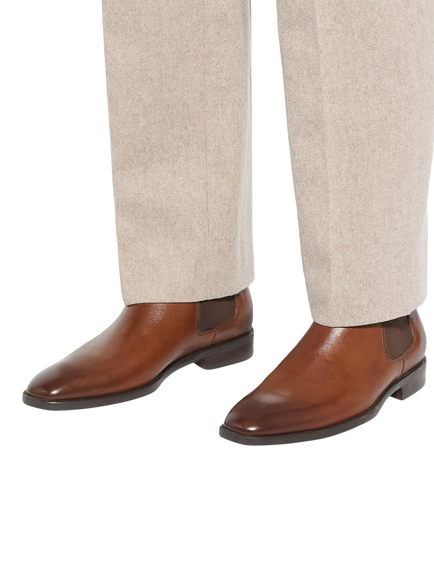 Dune London Matchin Leather Chelsea Boots, Tan-leather - view 2, Tan-leather