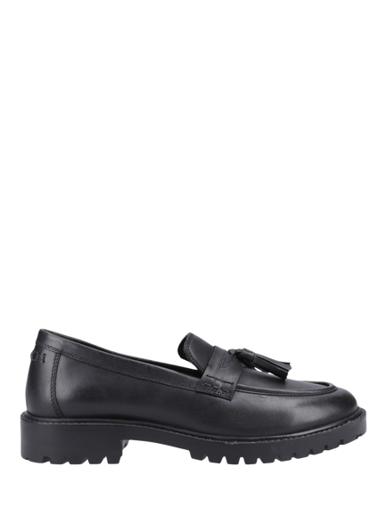 Hush Puppies Kids' Abigail Leather Tassel Loafers, Black, Black