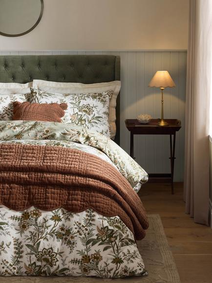 Laura Ashley Marlbrook 200 Thread Count Duvet Cover Set, Sage, Sage