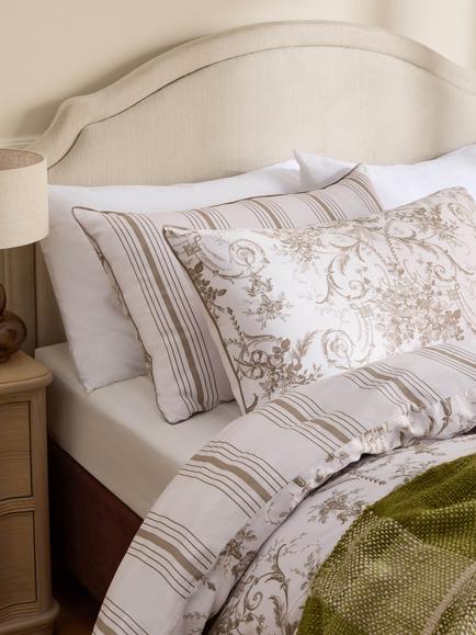 Laura Ashley Tuileries 200 Thread Count Duvet Cover Set, Dark Truffle - view 2, Dark Truffle