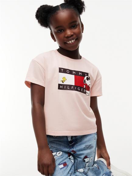 Tommy Hilfiger Kids' Peanuts Flag T-Shirt, Pink - view 2, Pink