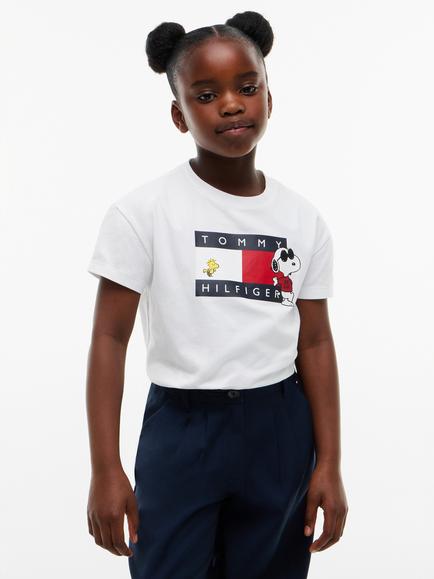 Tommy Hilfiger Kids' Peanuts Flag T-Shirt, White, White