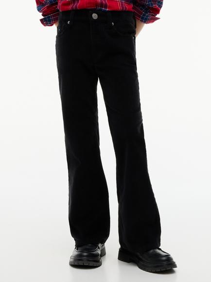 Tommy Hilfiger Kids' Rib Cord Flared Trousers, Black, Black