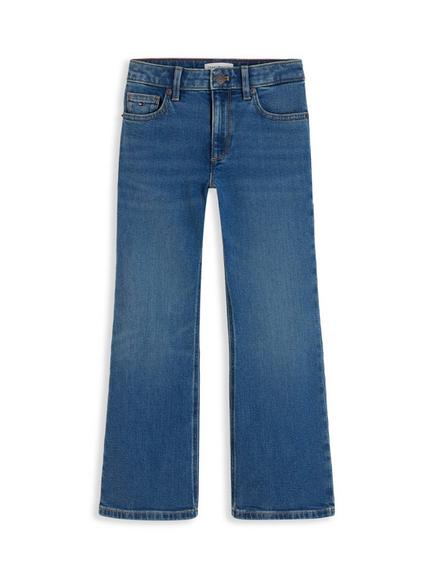 Tommy Hilfiger Kids' Flared Denim Jeans, Mid Blue, Mid Blue