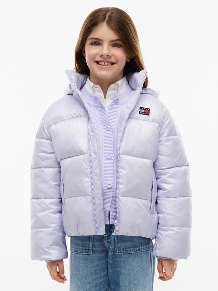 Tommy Hilfiger Kids' Hooded Puffer Jacket, Light Purple, Light Purple