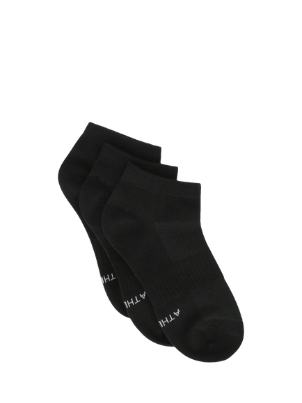 Athlecia Comfort Mesh Low Cut Socks, Pack of 3, Black