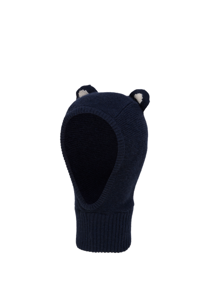 Trotters Baby Wool Blend Teddy Ears Balaclava, Navy