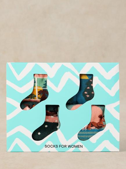 White Stuff Playful Sausage Ankle Socks, Pack of 4, Multi - view 2, Multi