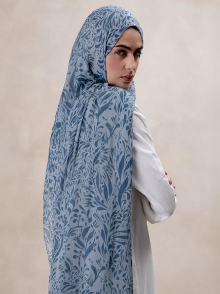 Aab Barley Hijab, Blue, Blue Multi