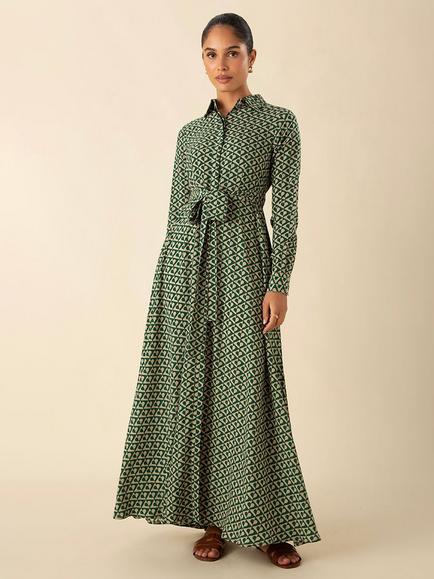 Aab Greo Maxi Dress, Green/Multi, Green Multi