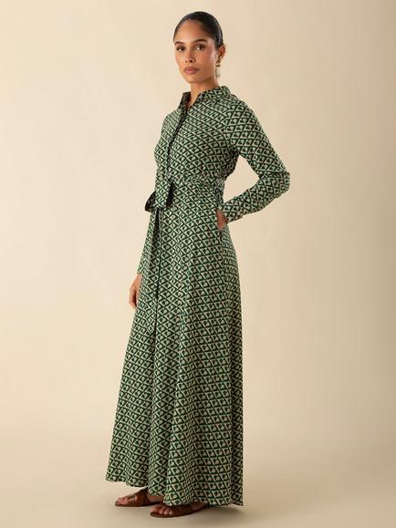 Aab Greo Maxi Dress, Green/Multi - view 2, Green Multi