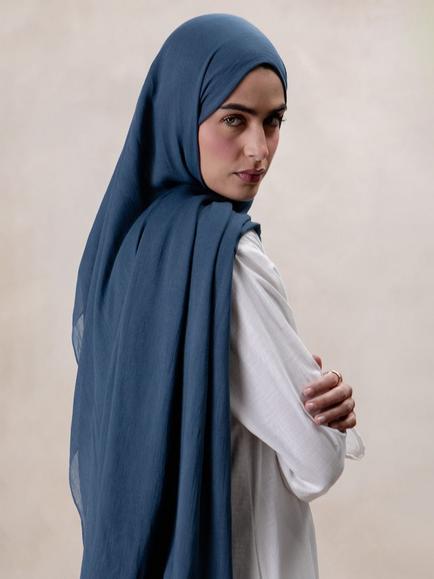 Aab Modal Hijab, Blue, Blue Mid