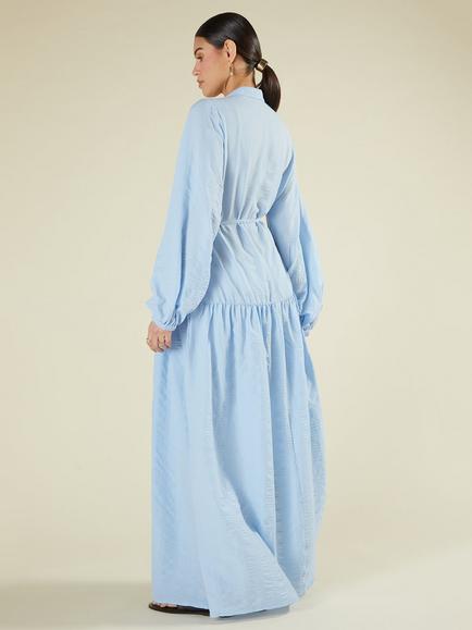 Aab Sky Textured Maxi Dress, Blue - view 2, Blue Mid