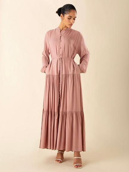 Aab Tiered Maxi Dress, Pink Multi, Pink Multi