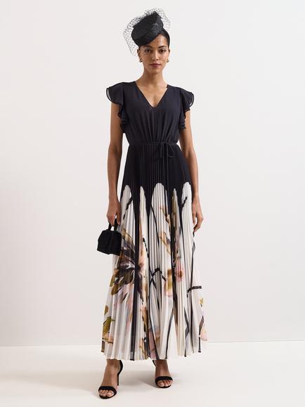 Phase Eight Uma Floral Maxi Dress, Black, Black