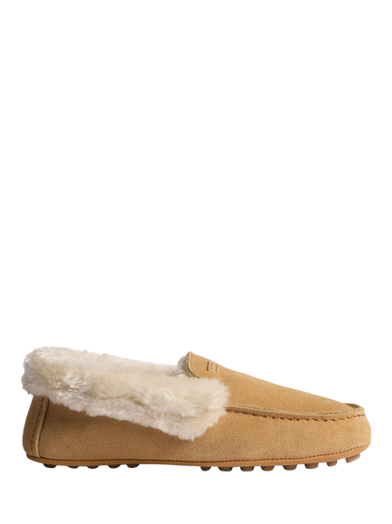 Hunter Moccasin Slippers, Cream, Cream
