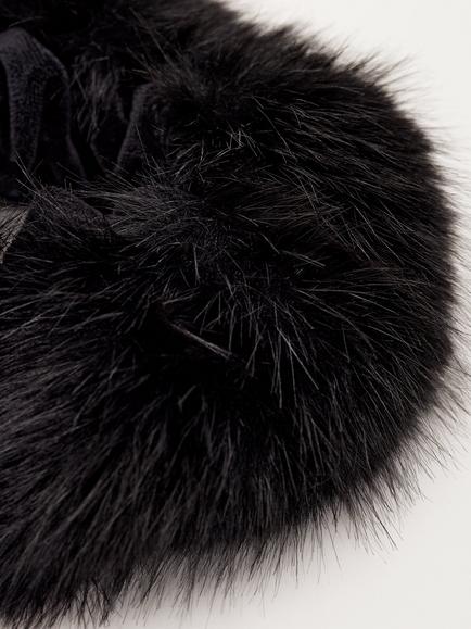 Phase Eight Faux Fur Headband, Black - view 2, Black