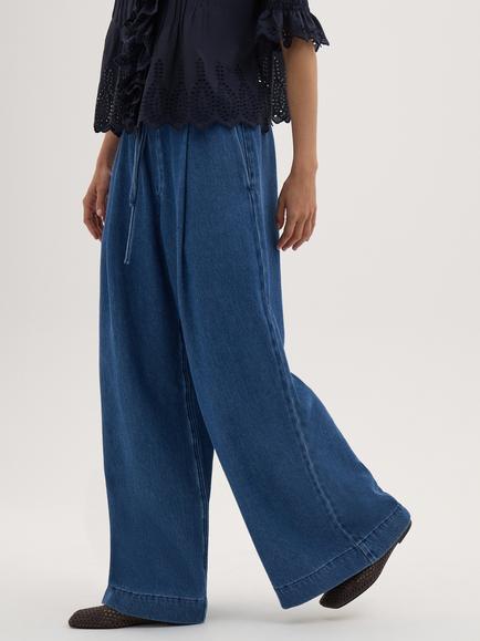 HUSH Taylor Wide Leg Fit Jeans, Indigo Blue, Indigo Blue
