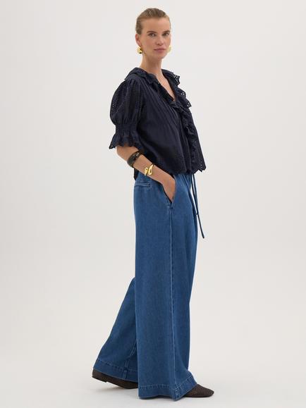 HUSH Taylor Wide Leg Fit Jeans, Indigo Blue - view 2, Indigo Blue
