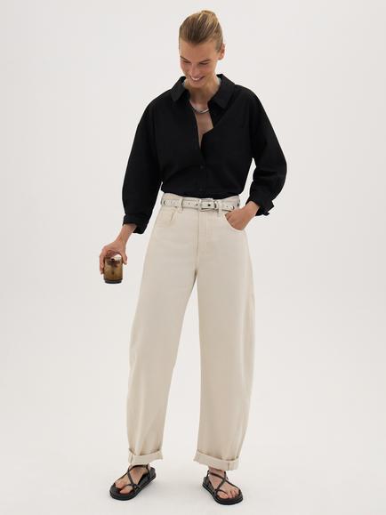 HUSH Aria Washed Cotton Shirt, Black - view 2, Black