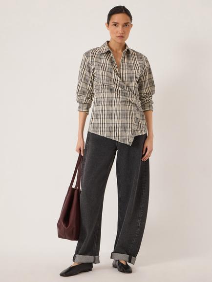 HUSH Nola Wrap Shirt, Black/White - view 2, Black/White