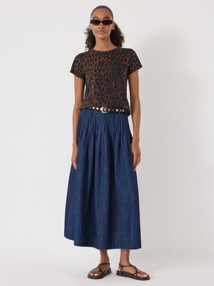 HUSH Maddie A-Line Skirt, Mid Blue - view 2, Mid Blue