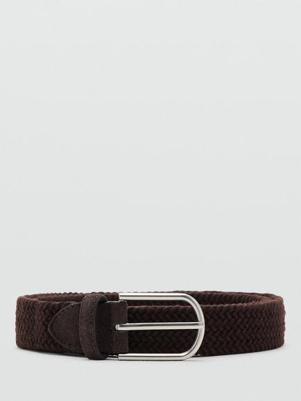 Mango Braided Belt, Khaki, Brown