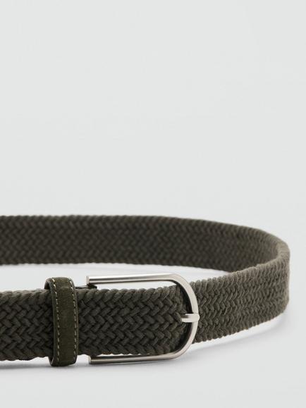 Mango Braided Belt, Khaki - view 2, Khaki