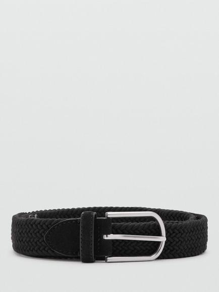 Mango Braided Belt, Khaki, Black