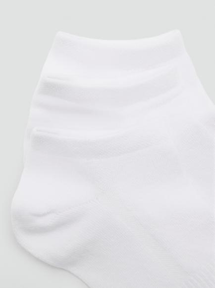 Mango Cotton Blend Socks, Pack of 3, White - view 2, White