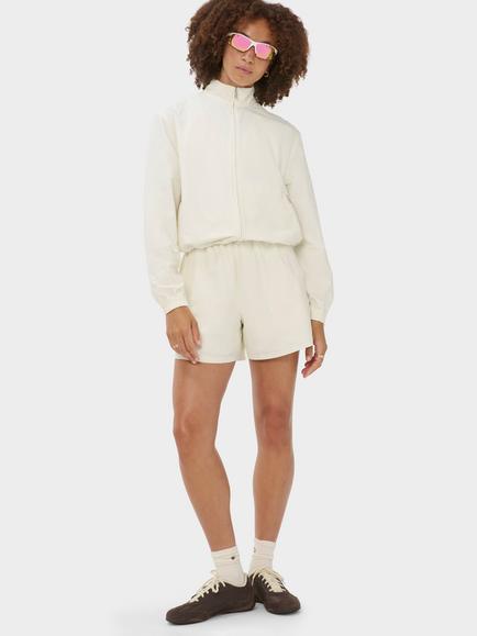 Sweaty Betty Seersucker Textured Zip Up, White - view 2, White