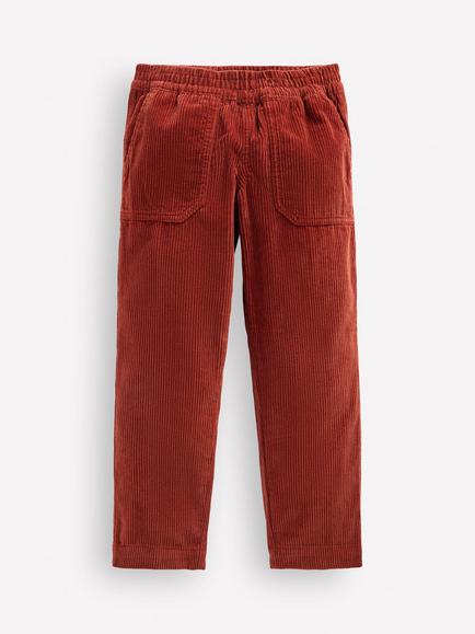 Mini Boden Kids' Pull-On Corduroy Trousers, Burnt Henna, Burnt Henna