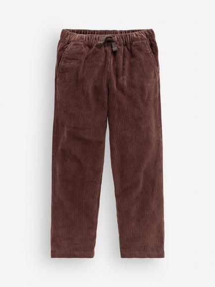 Mini Boden Kids' Corduroy Tapered Pull-On Trousers, Java, Java