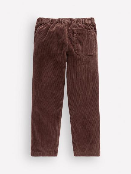 Mini Boden Kids' Corduroy Tapered Pull-On Trousers, Java - view 2, Java