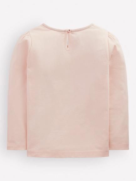 Mini Boden Kids' Puff Sleeve Ballerina Appliqué T-Shirt, Pink - view 2, Pink