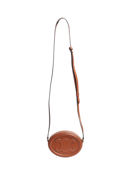 Pre-loved CELINE Triomphe Oval Crossbody Bag, Brown - view 2, Brown
