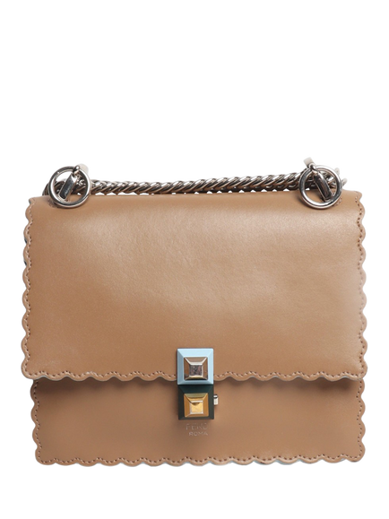 Pre-loved Fendi Kan I Leather Crossbody Bag, Brown, Brown