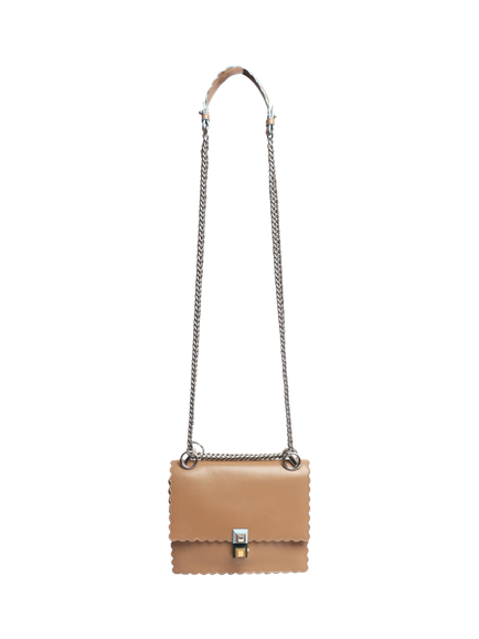 Pre-loved Fendi Kan I Leather Crossbody Bag, Brown - view 2, Brown