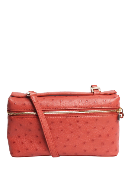 Pre-loved Loro Piana Extra Pocket Leather Crossbody Bag, Pink, Pink