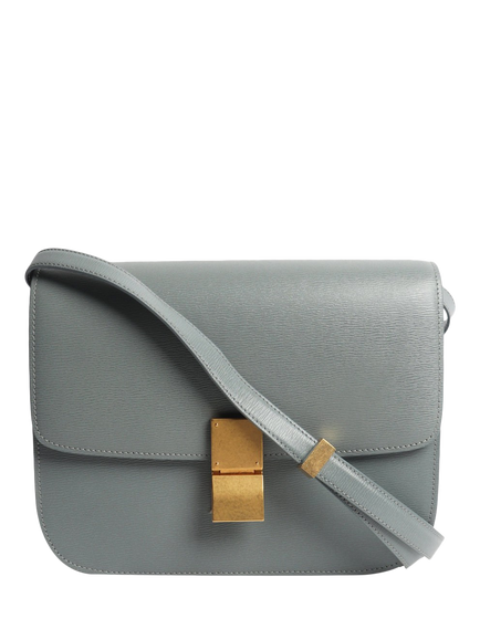 Pre-loved CELINE Leather Crossbody Bag, Light Blue, Blue